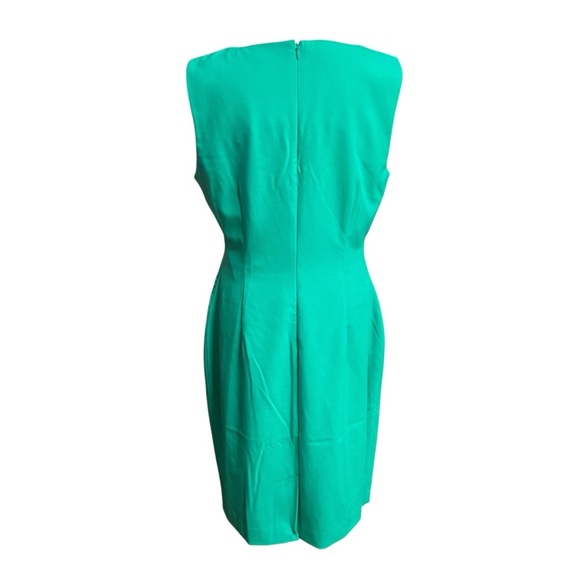 Calvin Klein Women's Sleeveless Sheath Dress Size 10 Kelly Green Starburst Side - Picture 10 of 14